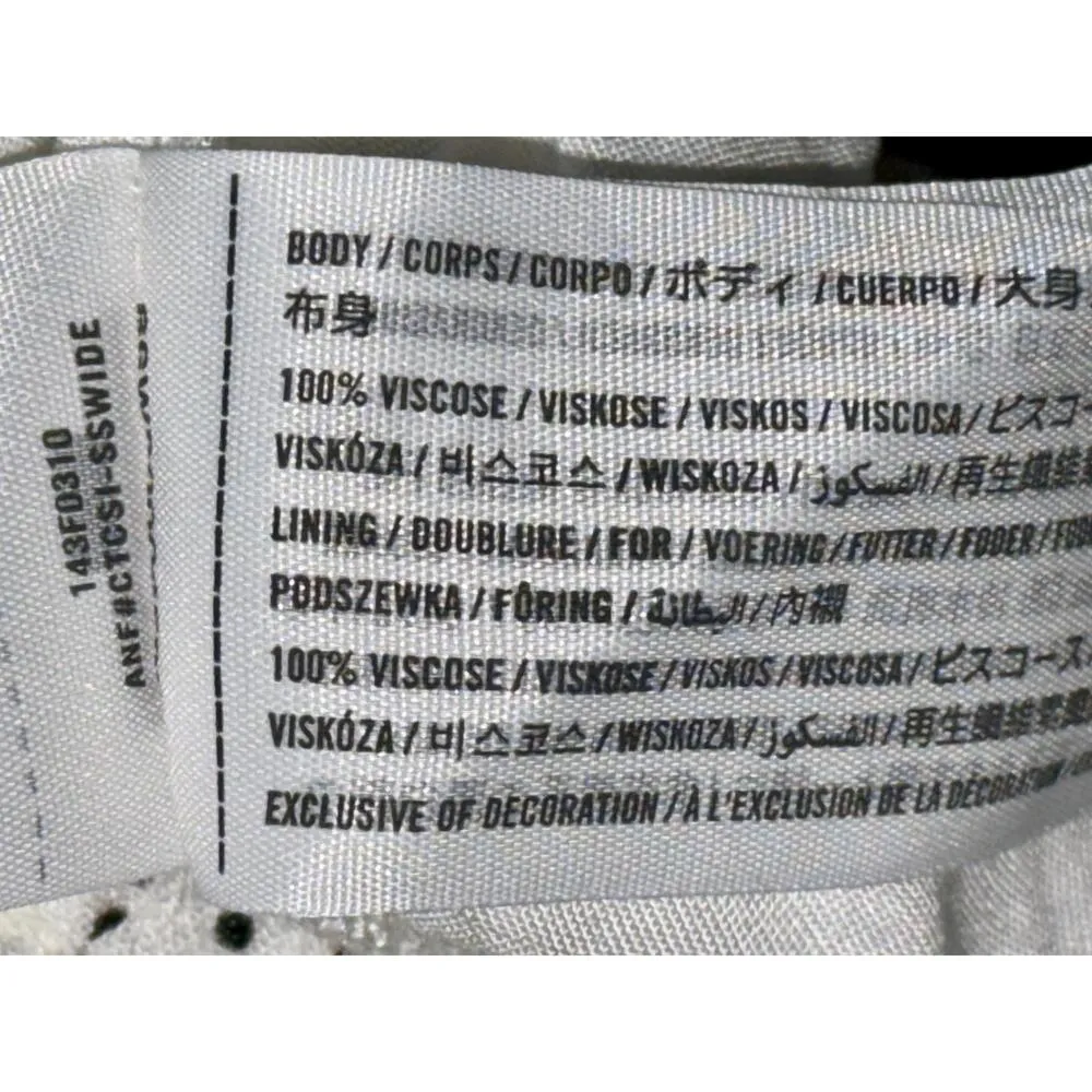 NEW Abercrombie & Fitch White Black Polka Dot Viscose Tiered Mini Skirt Size S - Image 5