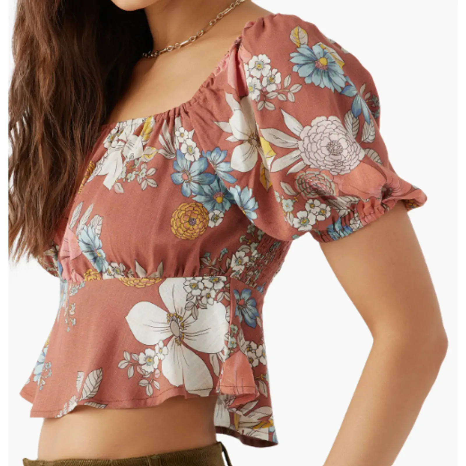 NEW O'Neill Autumn Babydoll Woven Top in Size S - Image 3