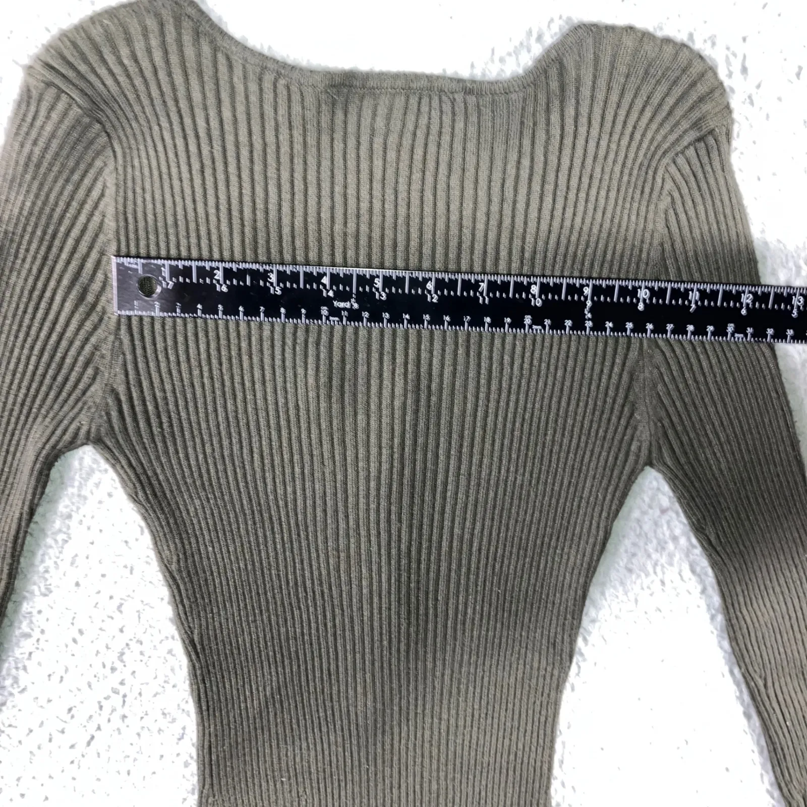 Derek Heart Ribbed Long Sleeve Bodycon Mini Dress Women Medium Olive Green - Image 6