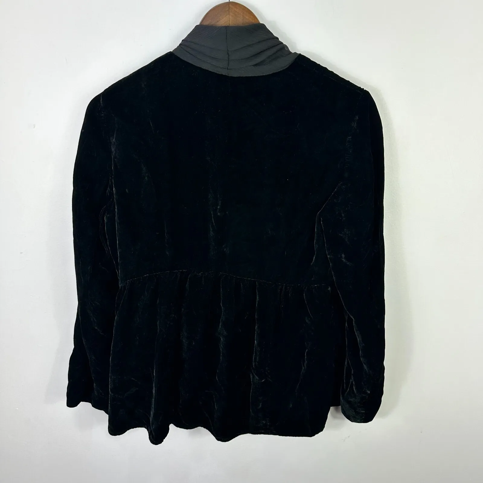 J.Jill‎ Velvet Jacket SP Black Shawl Collar Crushed Soft Romantic Luxe Holiday Size undefined - Image 7