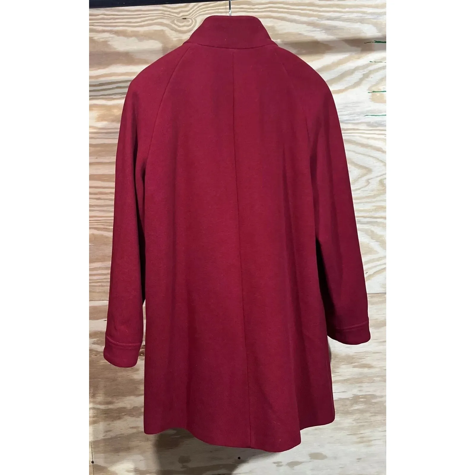 Appleseed's Petites Women’s Red Button Wool Blend Pea Coat Size 16P City Classic - Image 2