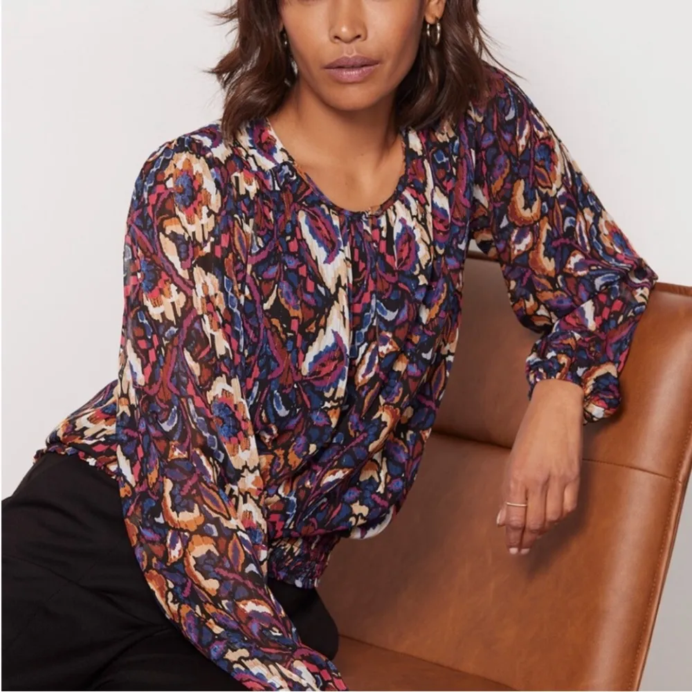 NWT Evereve Stella Abstract Blouse Sz L - Image 4