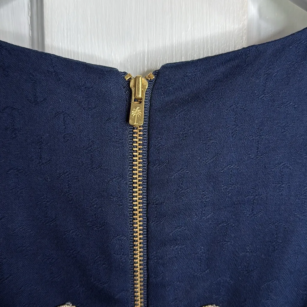 Lilly Pulitzer Augusta Shift Blue with Lace Trim Cocktail Dress W1826 Sz 0 - Image 11