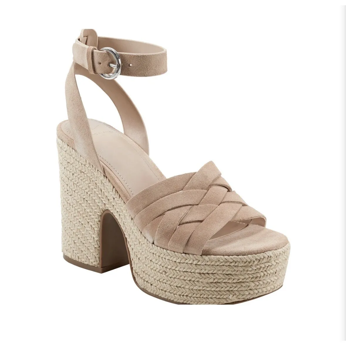 Woman's Heels Marc Fisher LTD Oaten Espadrille Platform Sandal Natural Size 10M - Image 2