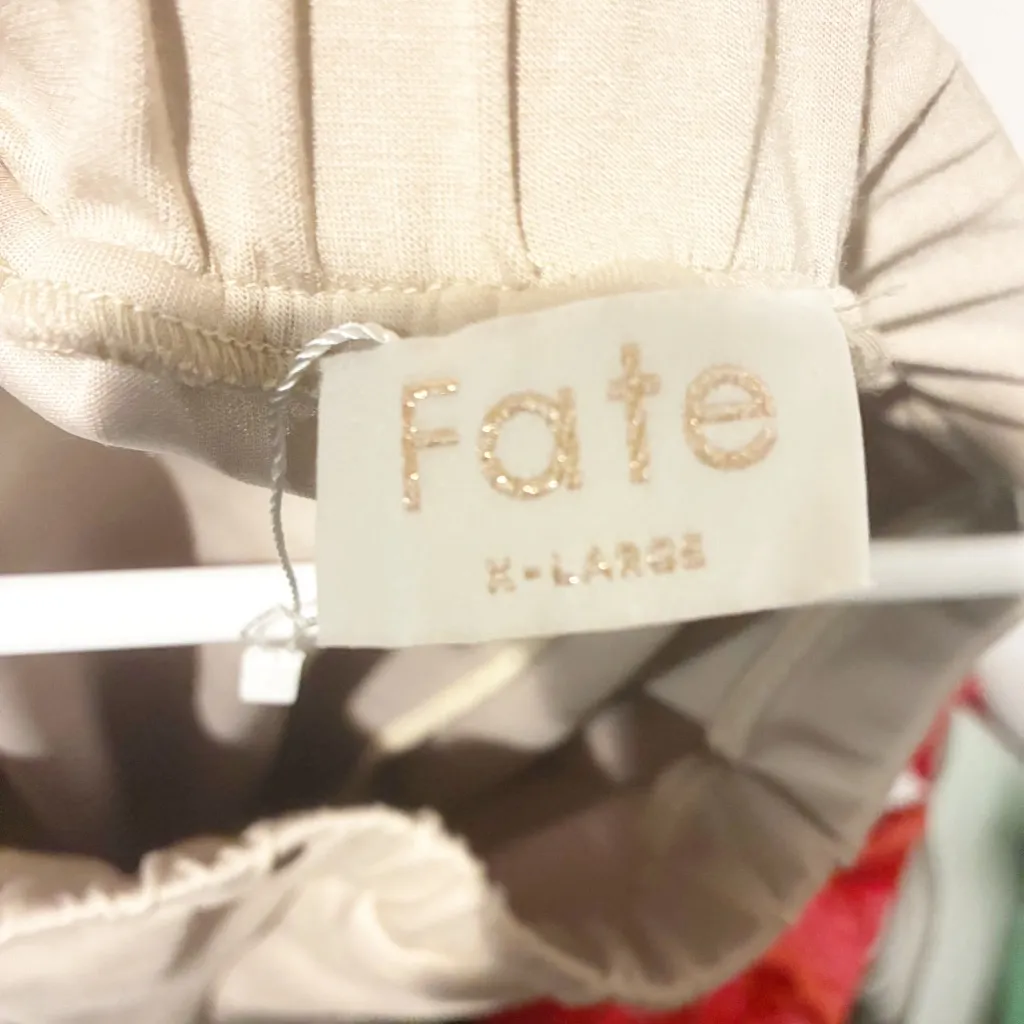 Fate Cream Wide Leg Pull On Slit Ankle Pants Size XL - Image 3