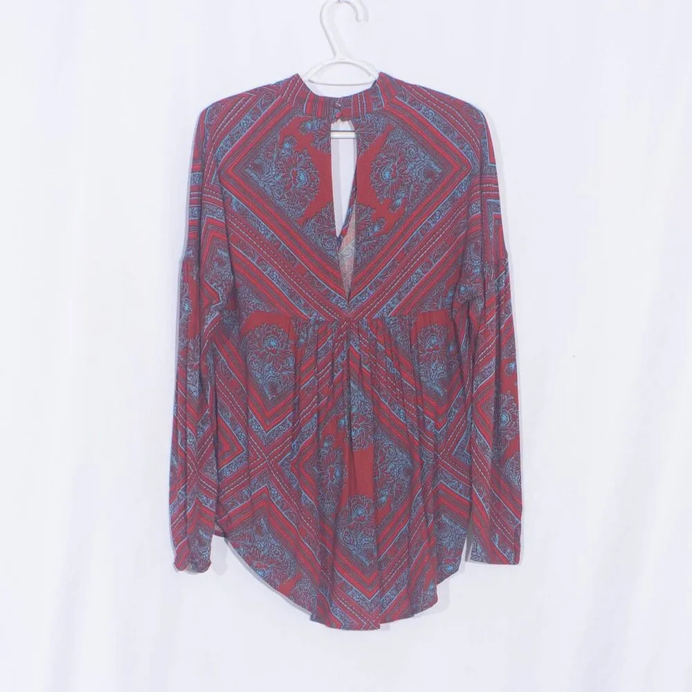 FREE PEOPLE Walking On A Dream Cut Out Choker Tunic Top Size XS - Image 9