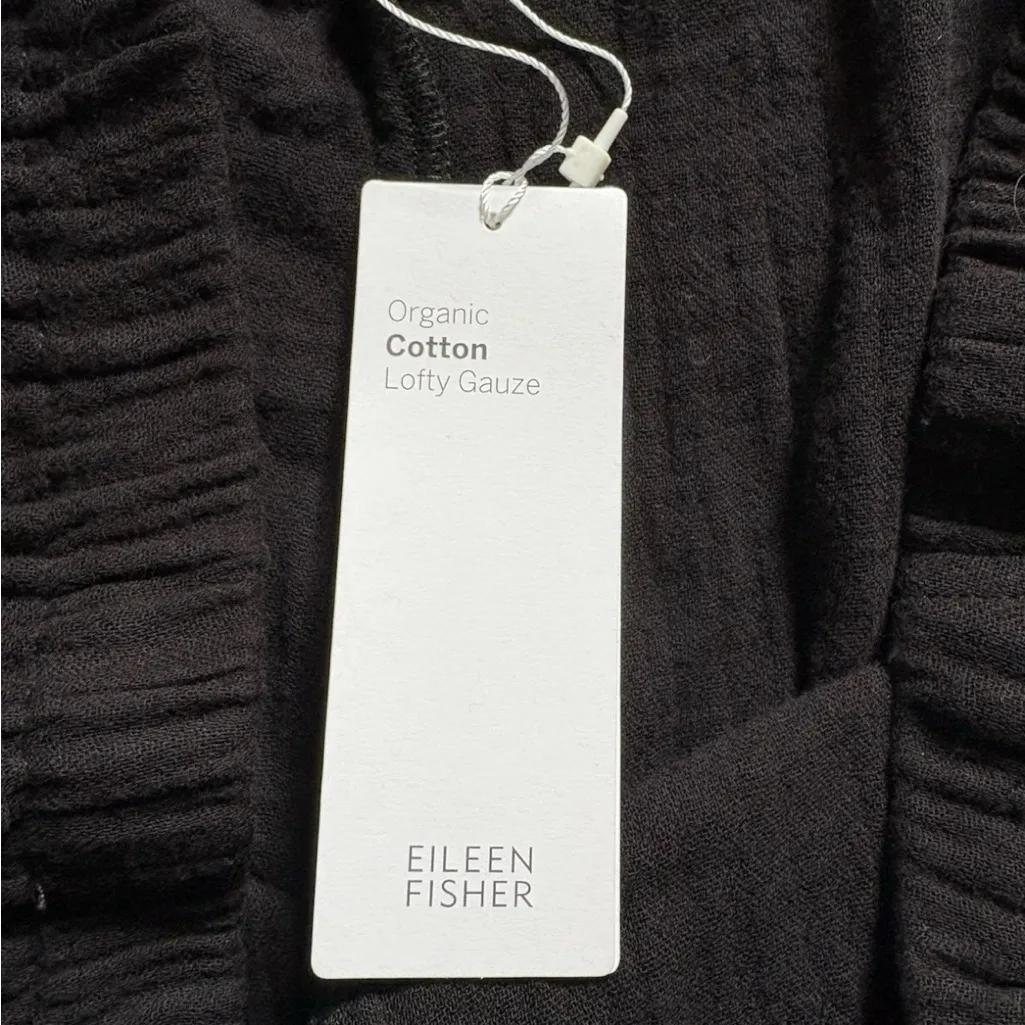 Eileen Fisher Organic Cotton Lofty Gauze Black Tapered Ankle Pant PL Petite NWT - Image 11
