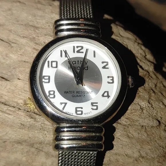 Wristwatch Kathy Ireland Mesh Silver Quartz Water Resistant Japan Movement - Image 1