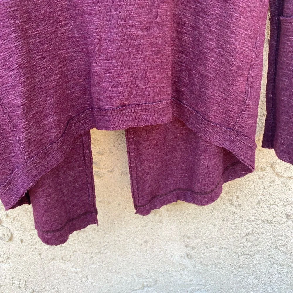 Free People Purple Size small flyaway split back turtleneck longsleeve raglan - Image 8
