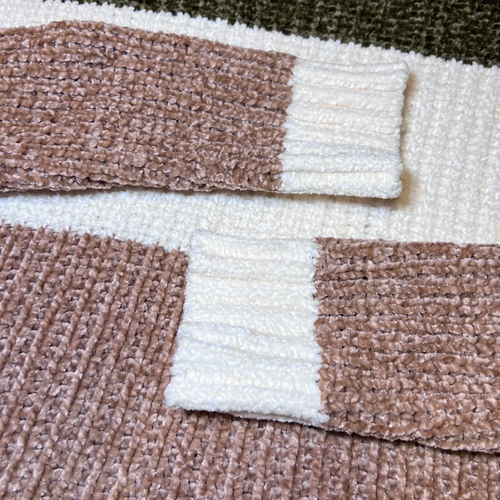 Poof Apparel Chenille Turtleneck Sweater Womens Small Multicolor Striped Cozy - Image 8