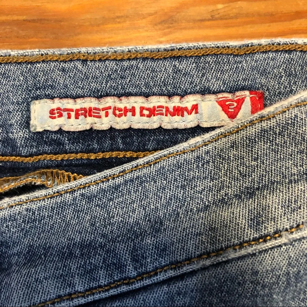 Vintage  Button Boot Cut Patch Front Pocket Jeans 29 Fit like a 6 - Image 7