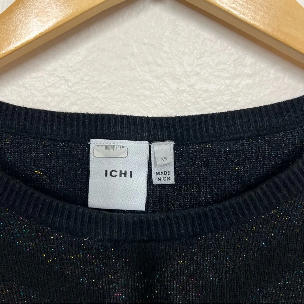 Ichi Black Metallic Weave Long Sleeve Sweater Size XS - Image 7