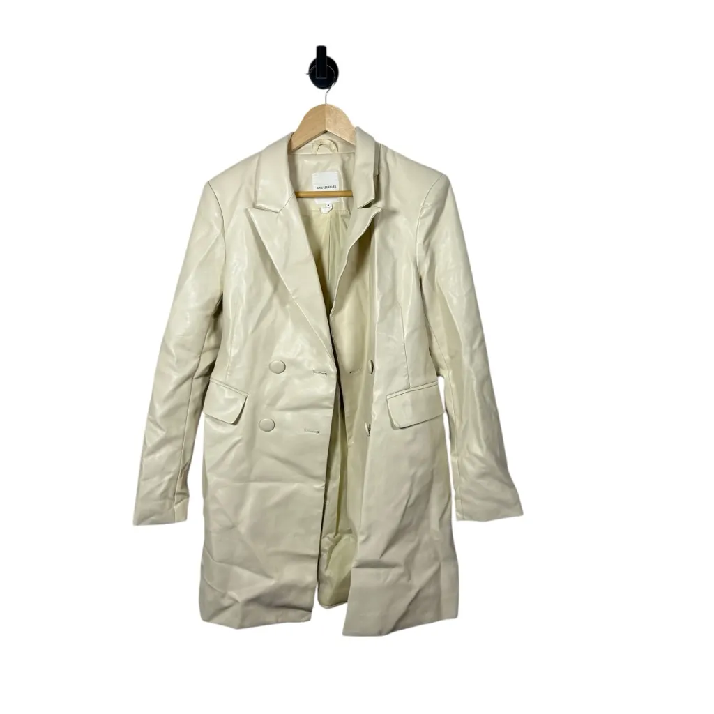Avec Les Filles Women’s Leather Blazer Dress in Cream Size M - Image 6