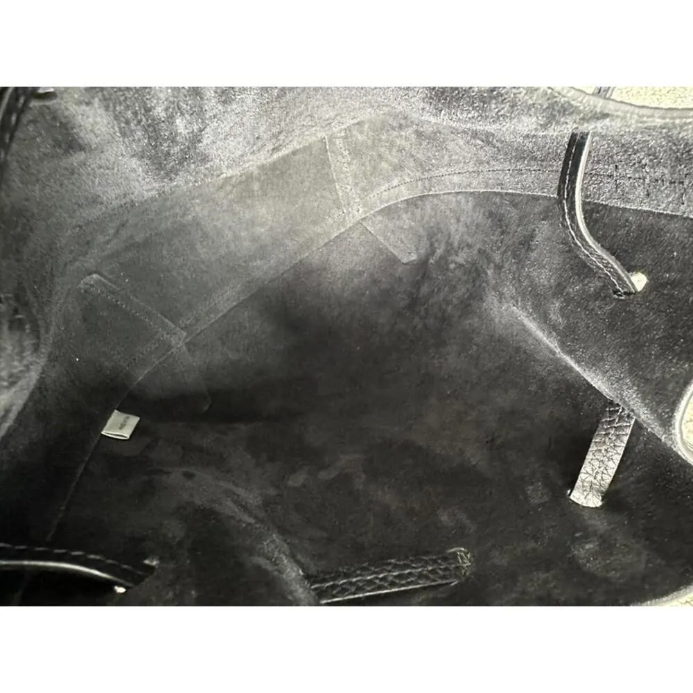 Mansur Gavriel Mini Soft Leather Drawstring Bucket Bag Black - Image 8