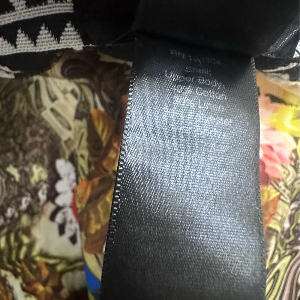 Ali Miles Linen Blend Aztec Print Open Front Boho Tunic Jacket Womens Medium Black - Image 9