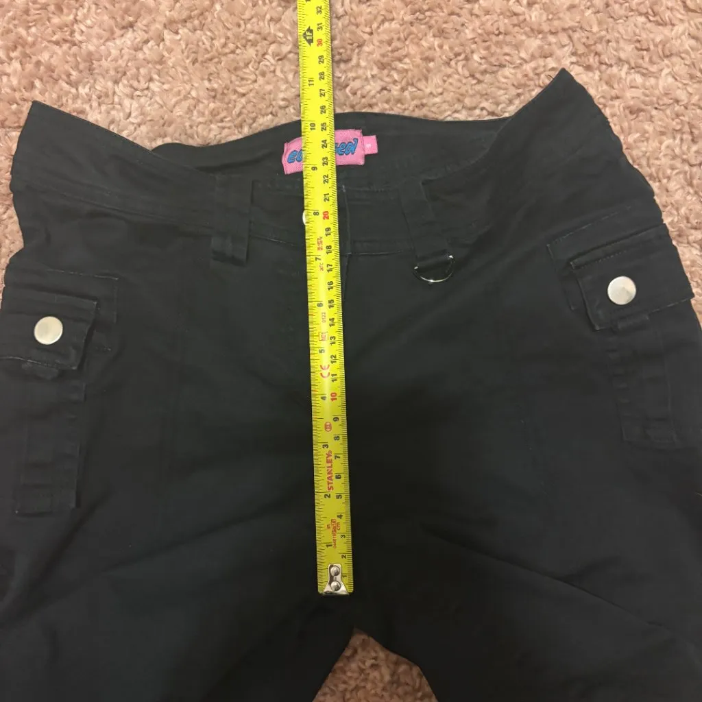 Y2K Edikted Sia Low Rise Cargo Pants Black Womens Sz Small GenZ Utility Goth $92 - Image 9