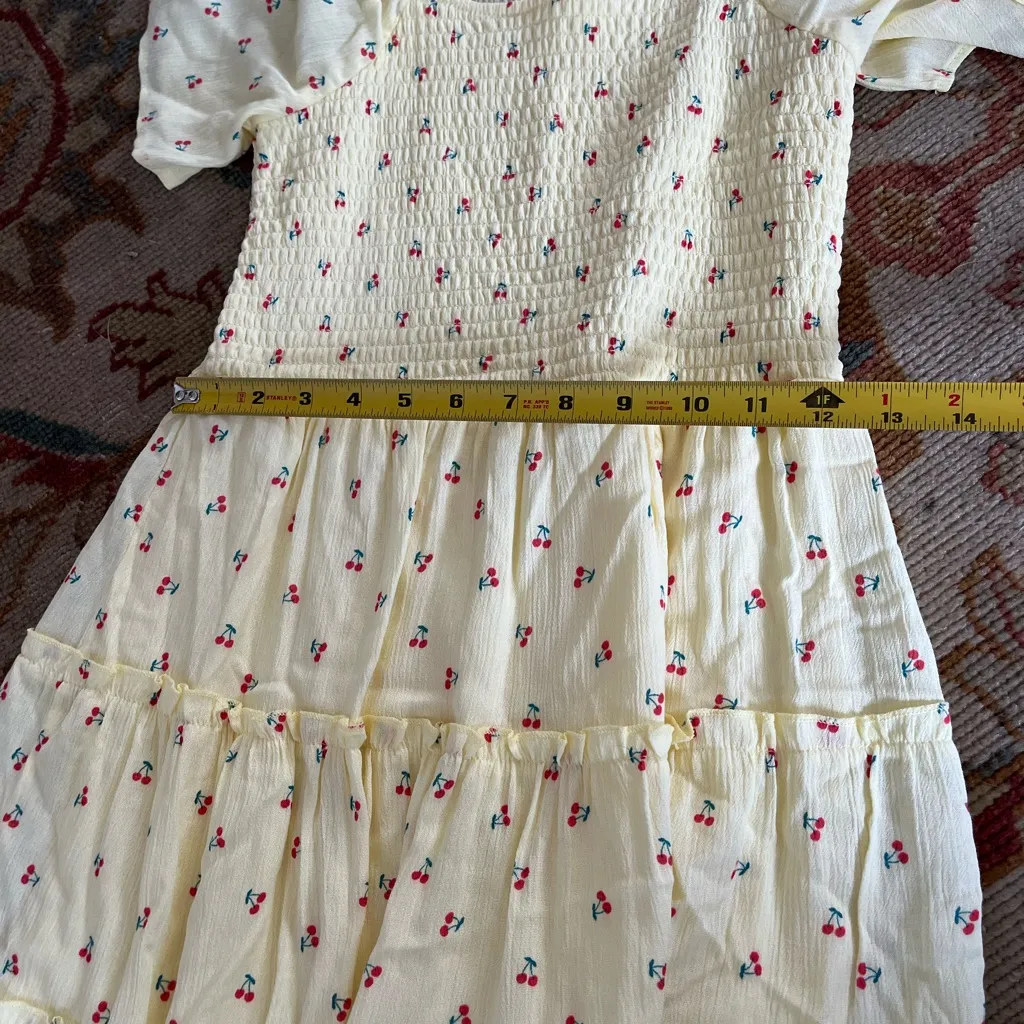 Butter yellow dress with cherries - Image 6