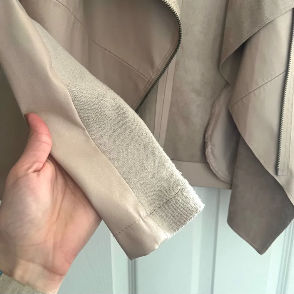 BB Dakota Faux Leather Moto Jacket with Asymmetrical Zip, Size Small Pink - Image 4