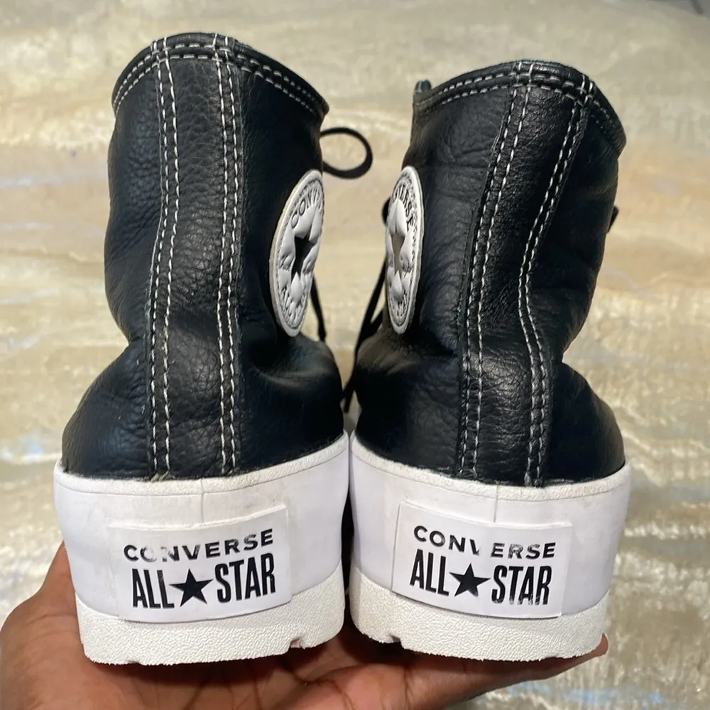 Converse All Star Lugged Leather High Top Black Sneakers Women’s 9 - Image 5