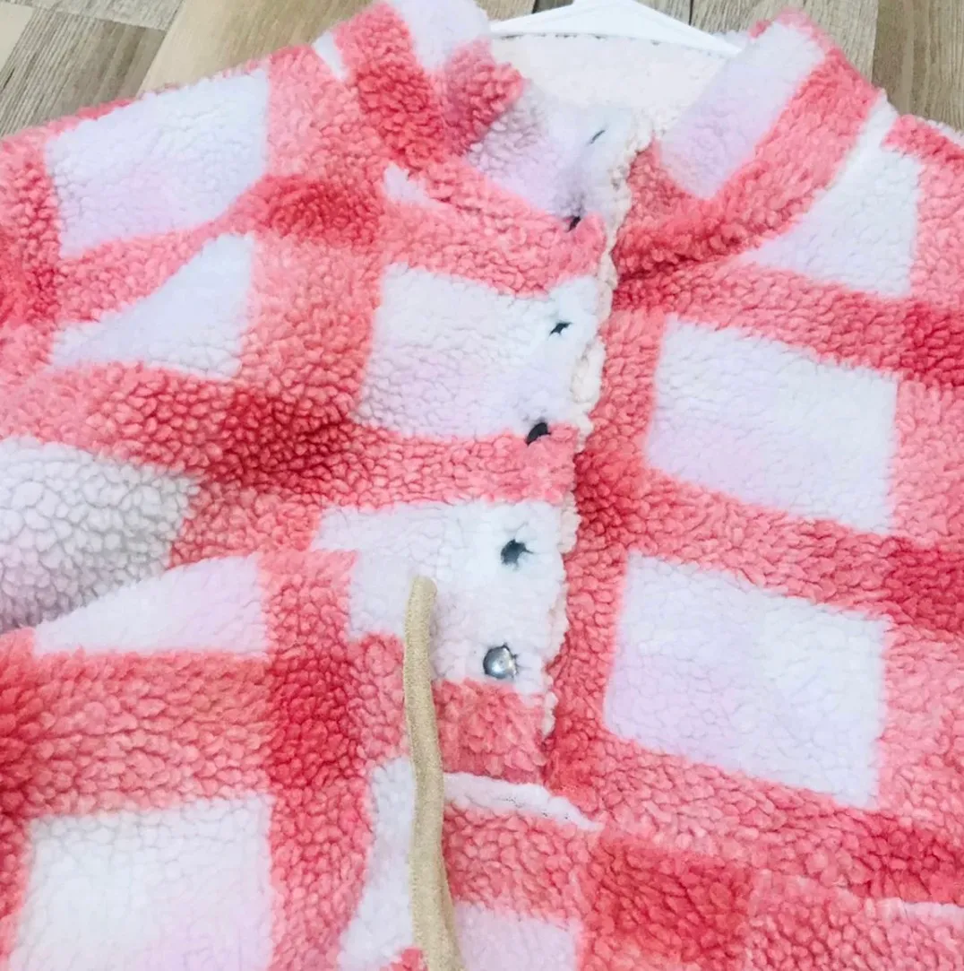 Plus Size Gingham Boutique Sherpa jacket sz 2X White - Image 6