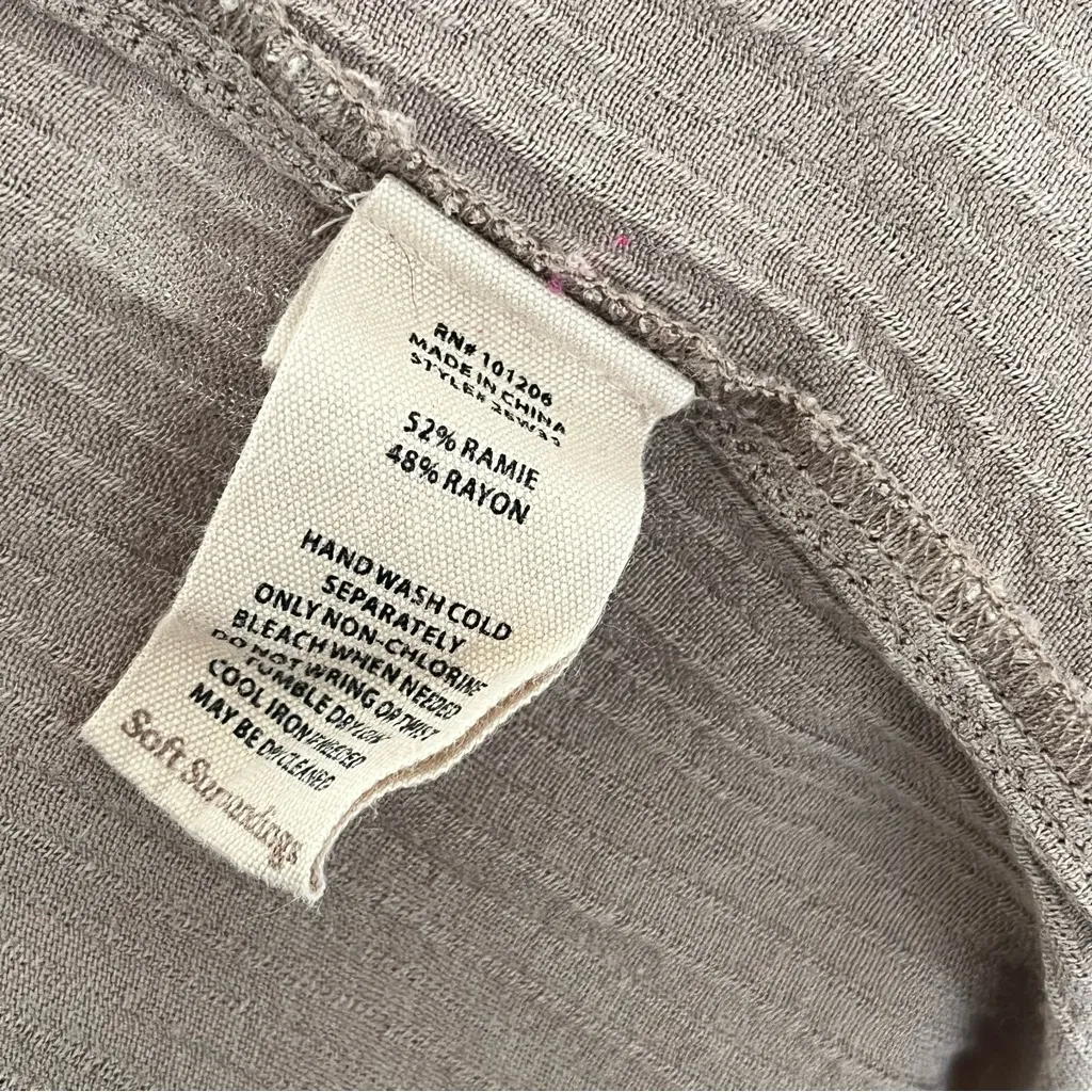 Soft Surroundings Oceo Gauze Wide-Leg Pants Pebble Taupe Size Medium - Image 7