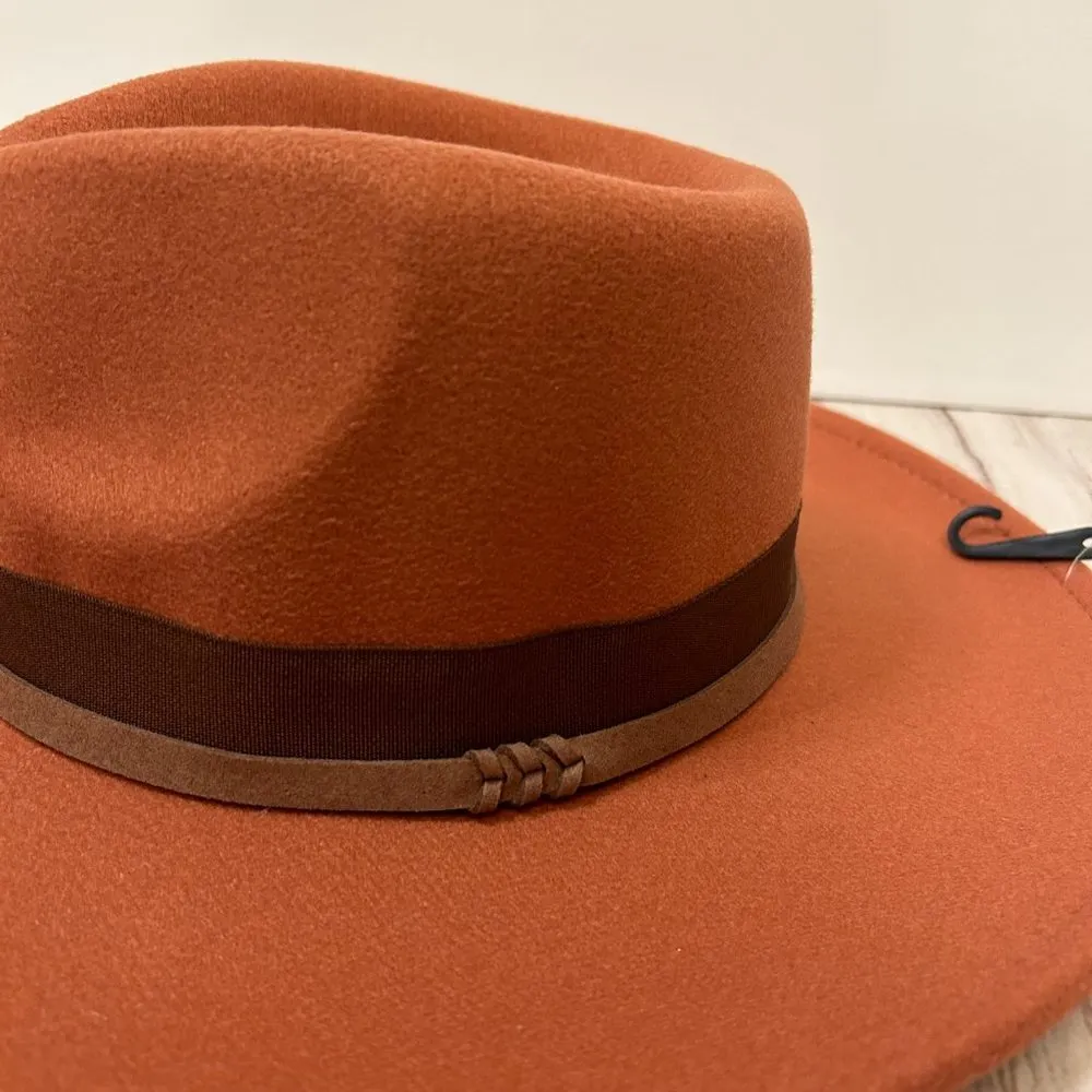Altar'd State Double Band Wide Brim Hat in Rust NWT - Image 5