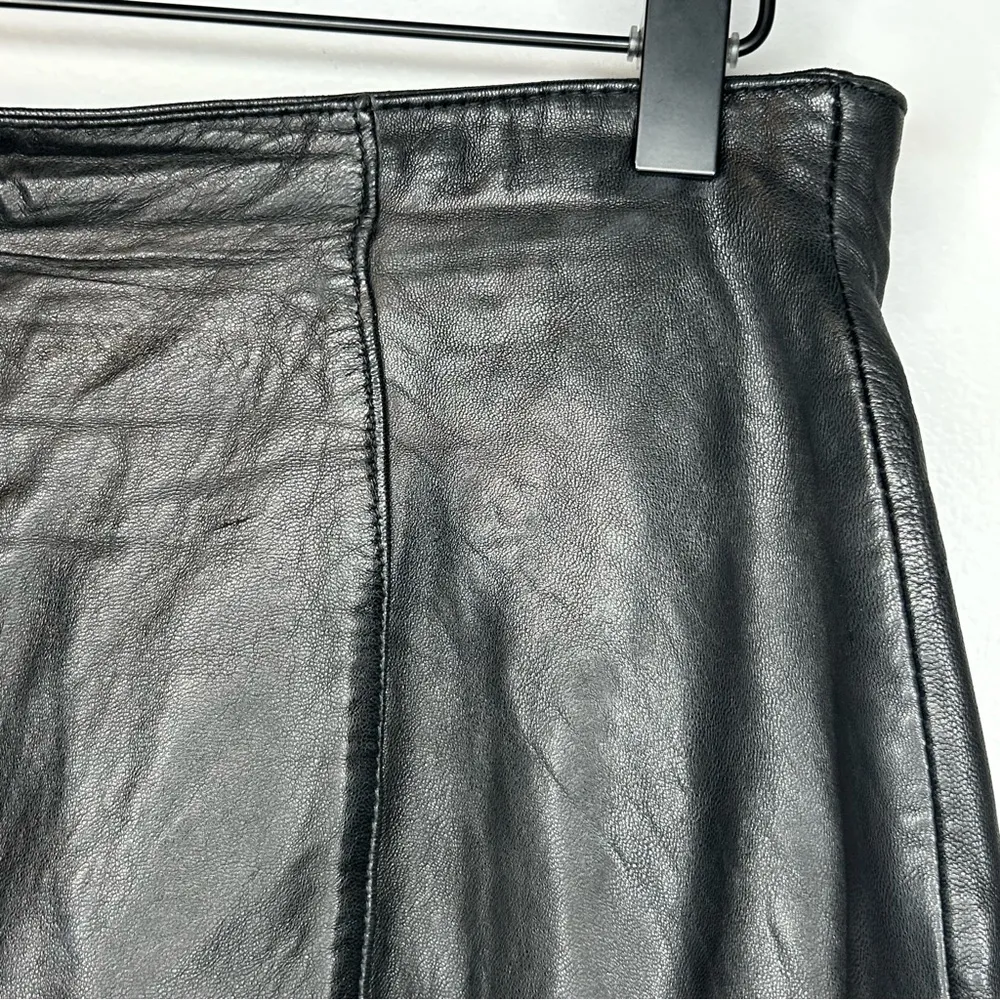 Valerie Stevens Black New Zealand Lambskin Leather Skirt Size 8 - Image 3