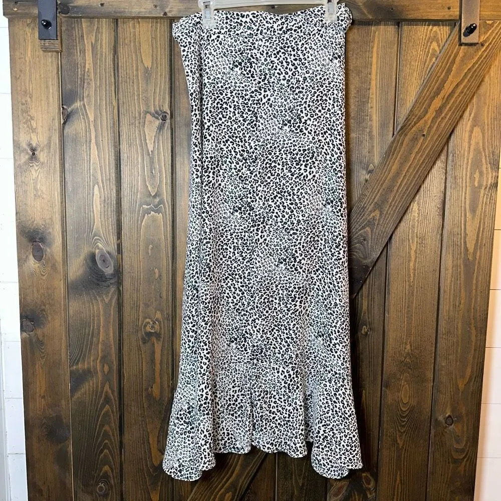 Nanette Lepore Animal Print Wrap Around Ruffled Skirt - Image 2