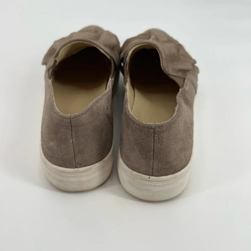 Seychelles Quake Beige Suede leather Ruffle Toe Slip On Sneakers Shoes size 7 - Image 11