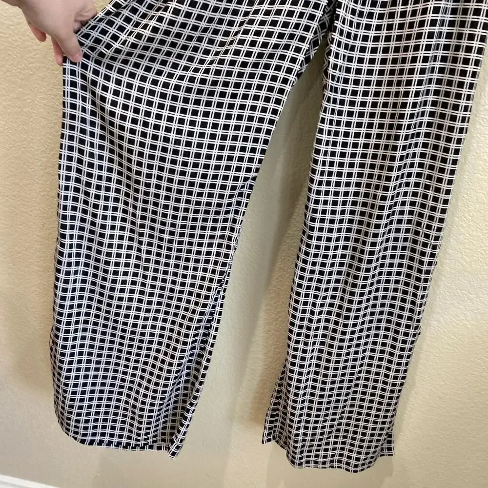 ELAN Black and White Jumpsuit Size Small V Neck Cut Out Smocking Size Small - Image 7