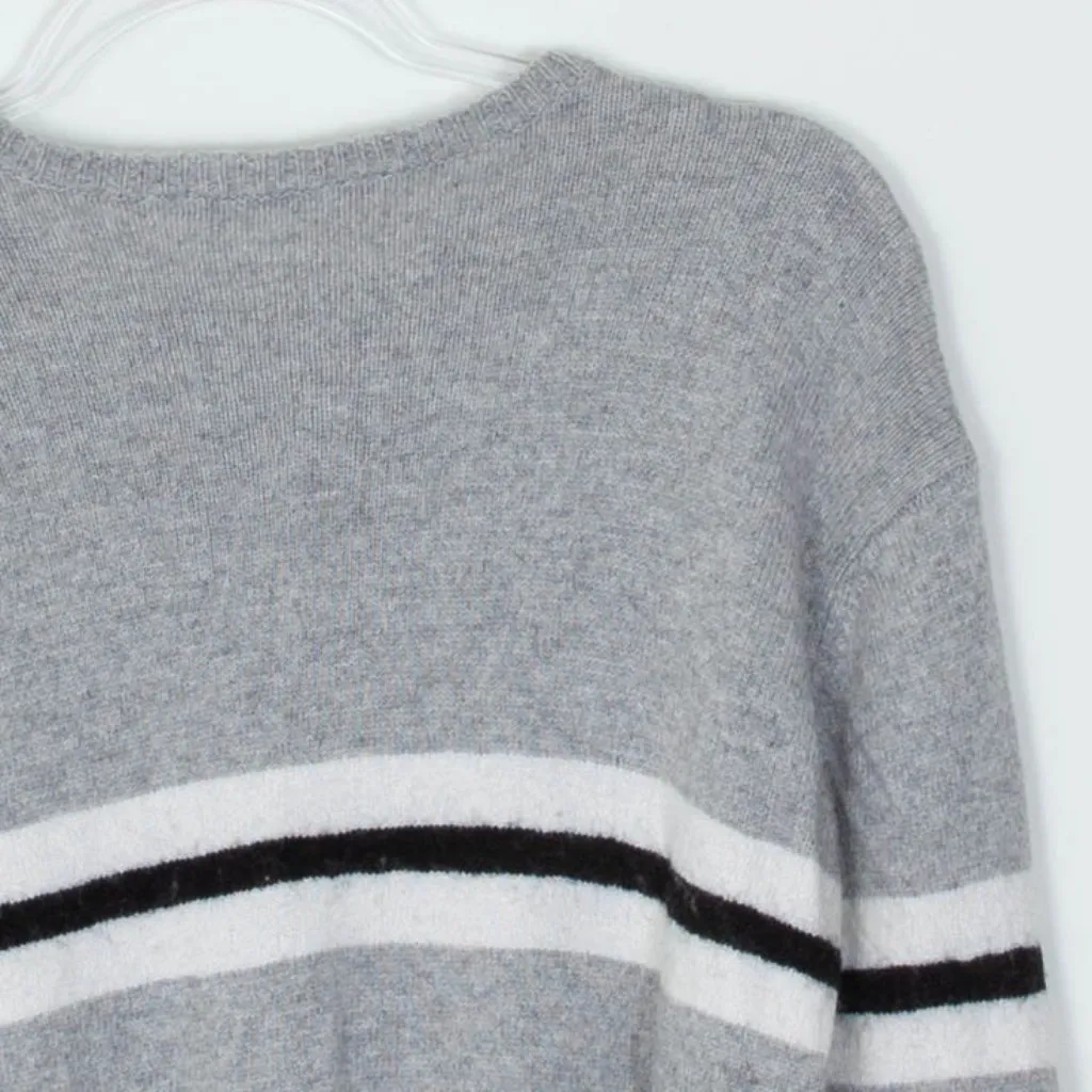 Brandy Melville‎ Wool Cashmere Blend Long Sleeve Gray Striped Sweater - Image 9