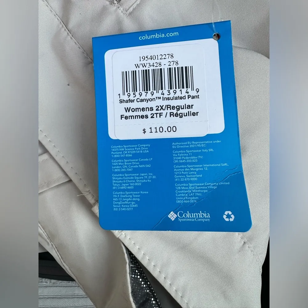Columbia womens Shafer Canyon™ Insulated Pant SIZE X2 regular NWT *READ - Image 5