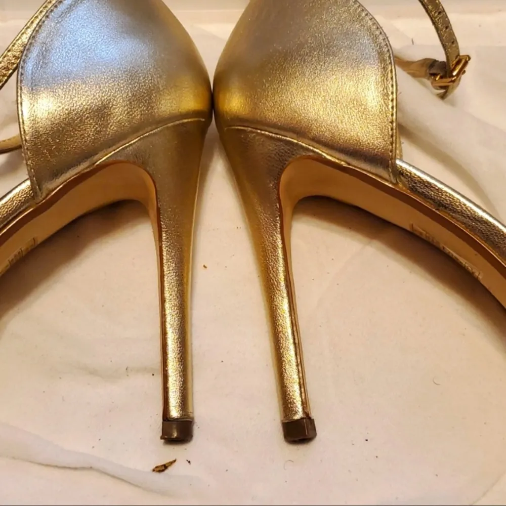 White House Black Market Gold High Heels - Image 8