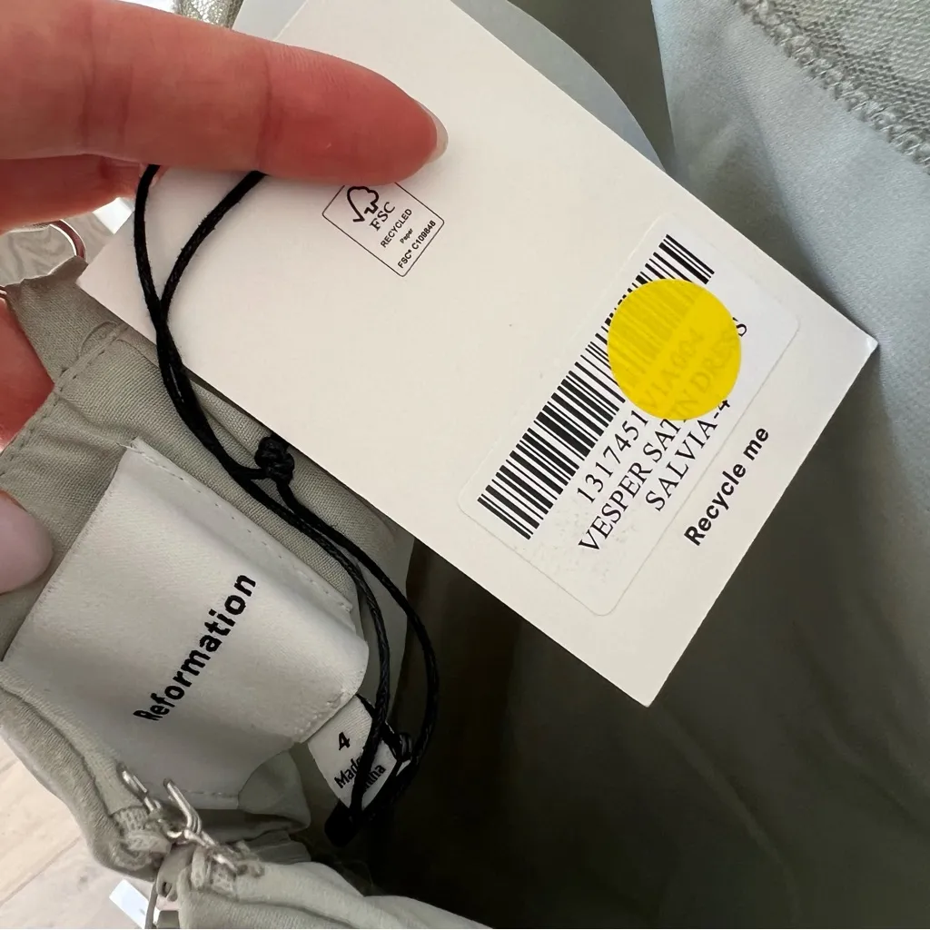 NWT Reformation Vesper Satin Maxi Dress in Salvia Green - Image 7