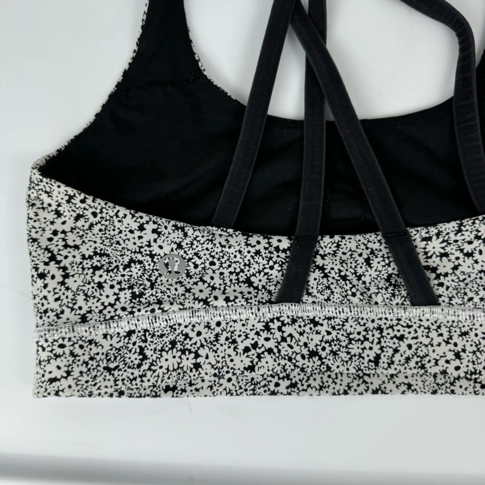 Lululemon Energy Bra Sz 6 Ditsy Daisy Black White Luxtreme - Image 14