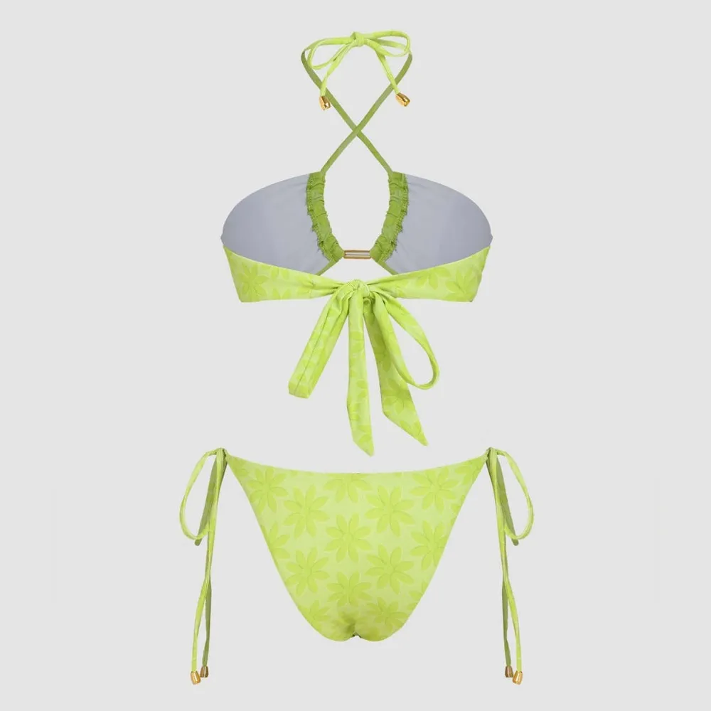 Cider Floral Halter Tie Side Bikini Swimsuit - Image 7