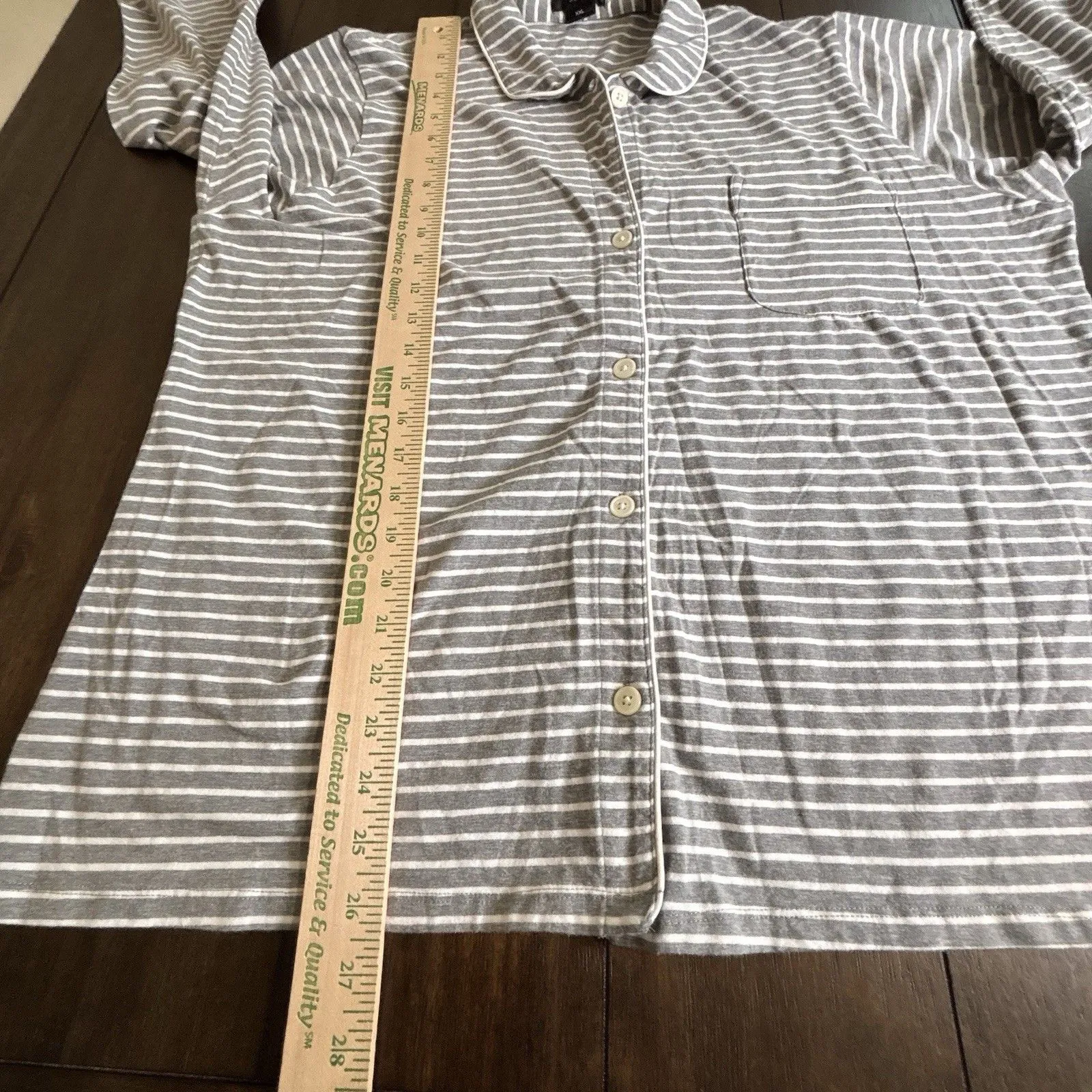 J Crew Womens Eco Dreamiest Long Sleeve Pajama Set XXL Top Bottoms Gray Striped - Image 4