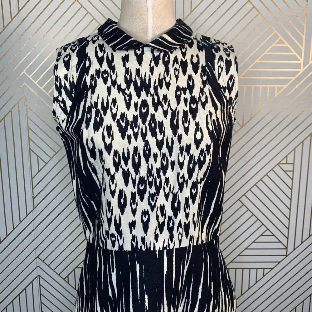 Sea New York Animal Ikat‎ Print Collared Dress Black Size 8 - Image 2