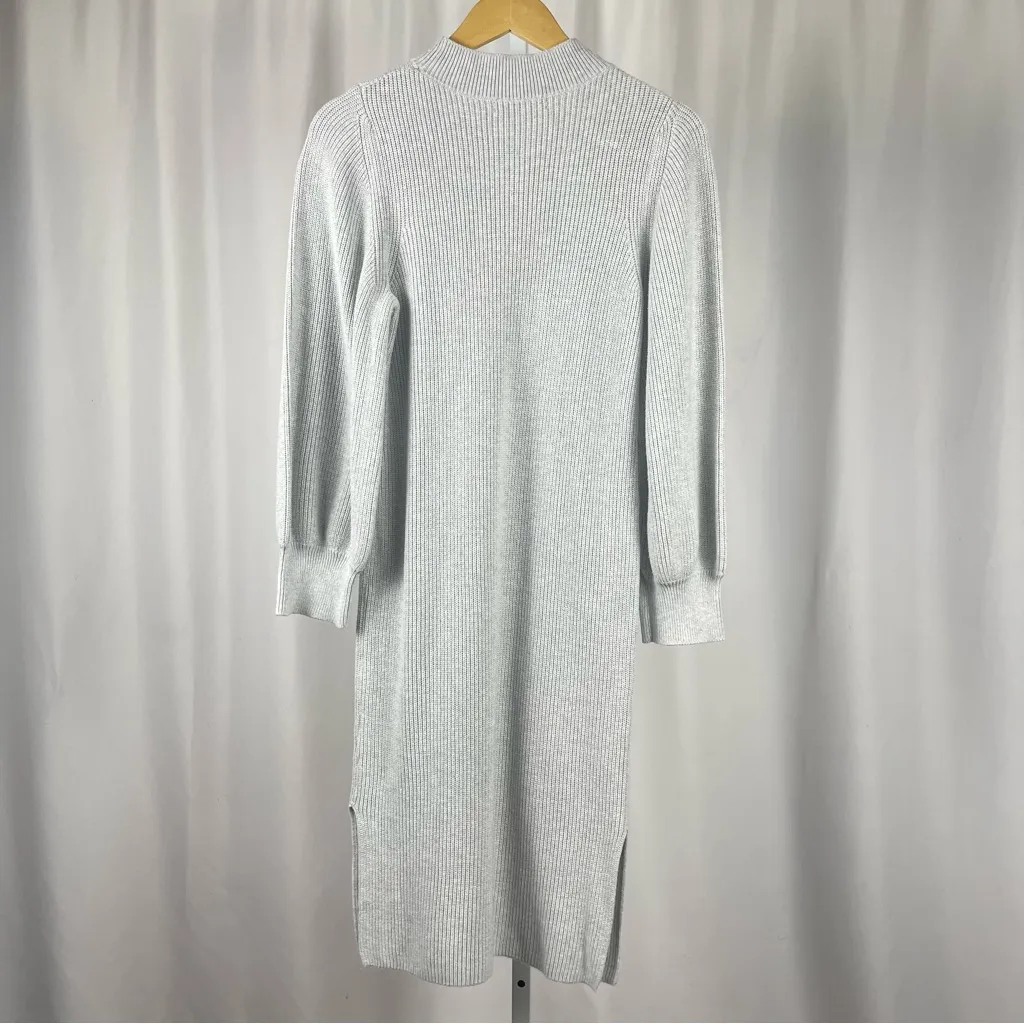 Banana Republic Large Knit Mockneck Balloon Sleeve Sweater Dress Elegant Chic - Image 2