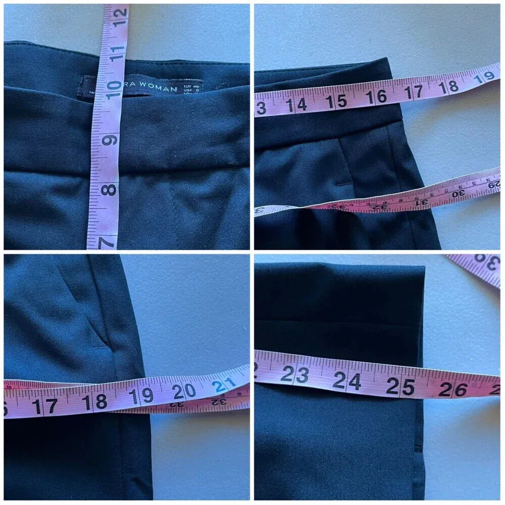 Zara Black Mid Rise Bootcut Trouser Pants Women’s 32” Workwear Goth Grunge - Image 4