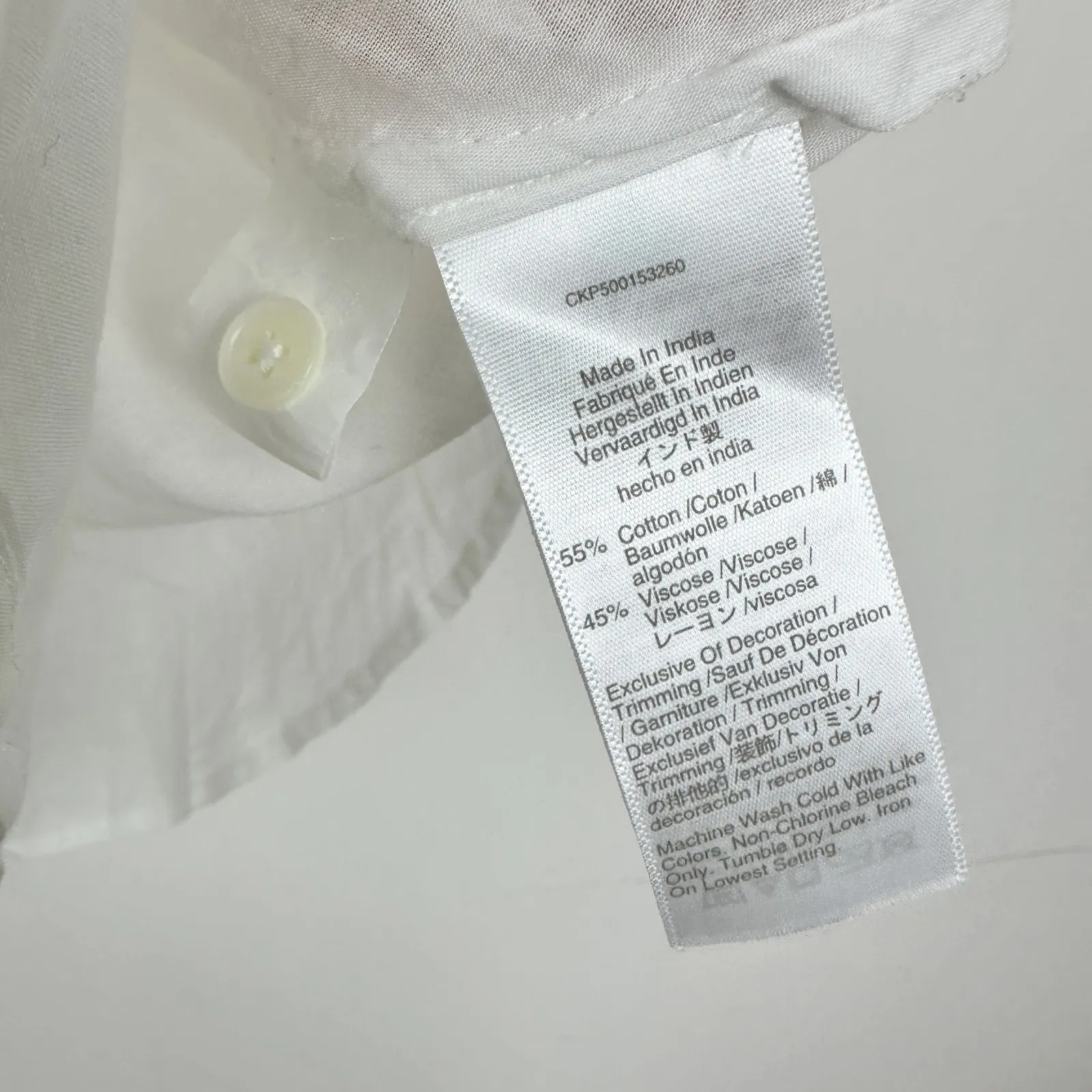 Madewell Shirred Lace Trim Top Blouse Cotton Viscose Lightweight White Small NWT - Image 10