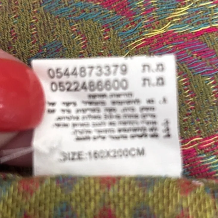 Women Paisley Shawl Wrap OneSize Abstract Olive Fringed Boho Artsy Cottage Indie Green - Image 8