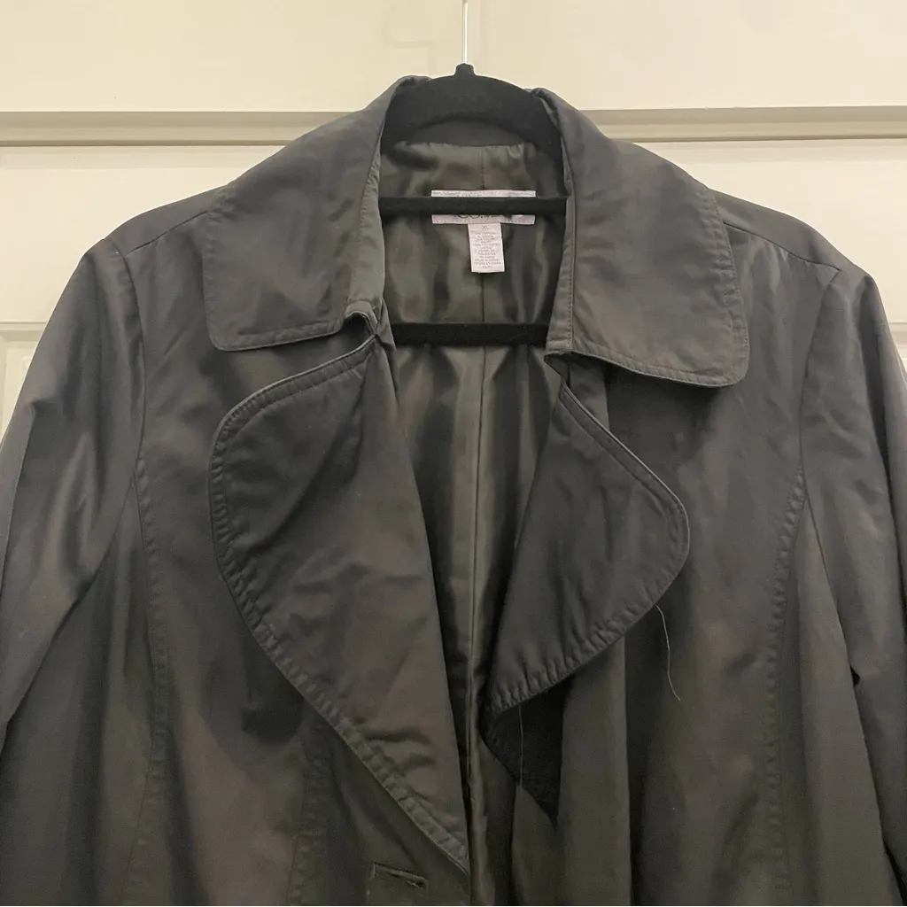 Nine & CO by‎ Nine West Women’s Black Trench Coat size XL - Image 2