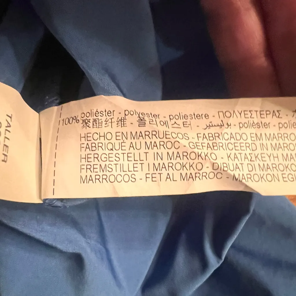 ZARA Sea Puff Sleeve Voluminous Tiered Ruffle Midi Maxi Dress Blue Size XS - Image 16