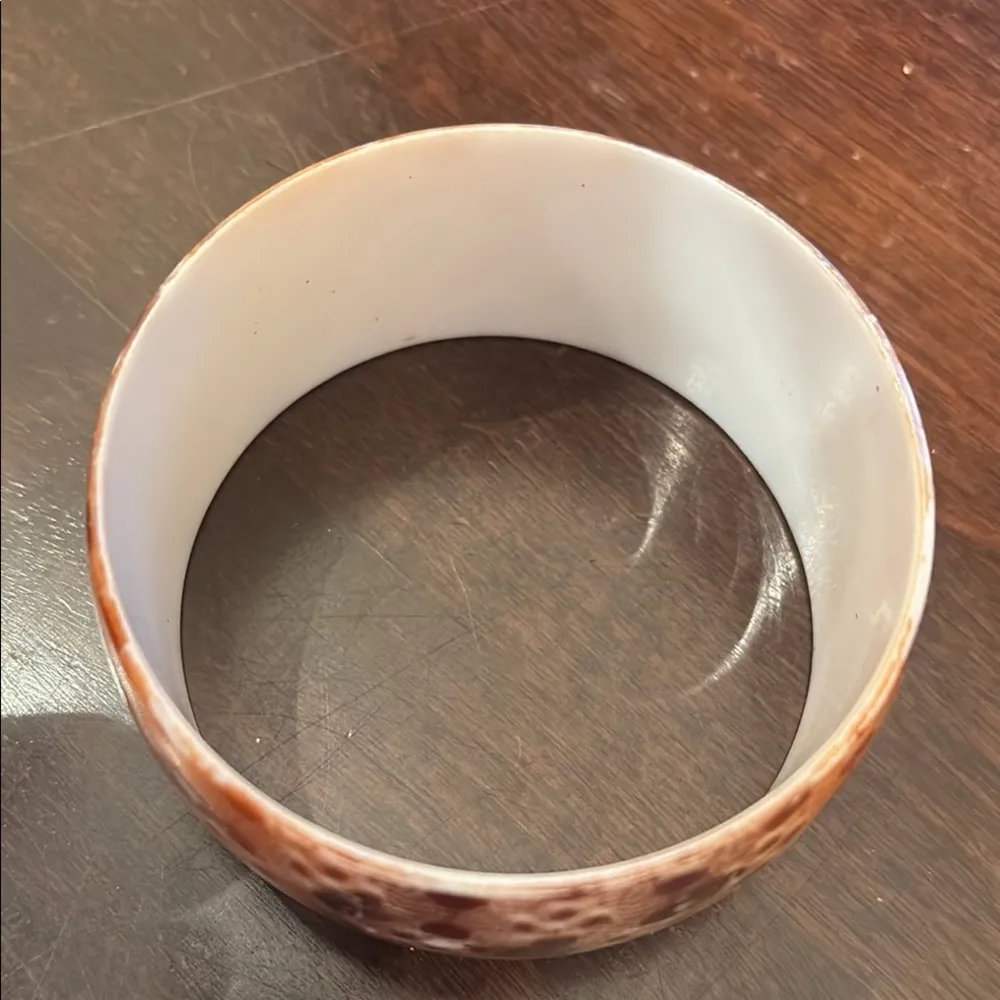 Vintage Brown and Orange Patterned Bangle - Image 5