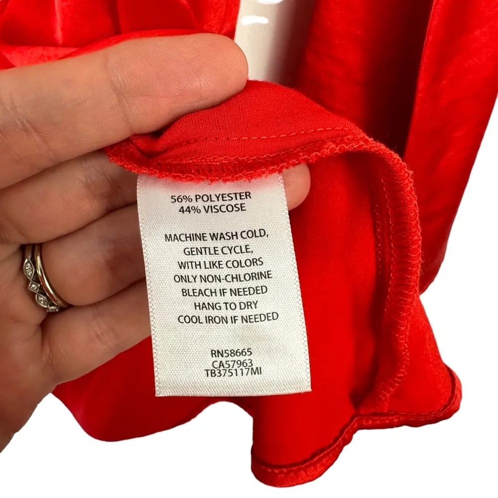 Treasure & Bond x Something‎ Navy Sz XS Red A Line Flared Sleeve Mini Dress - Image 8