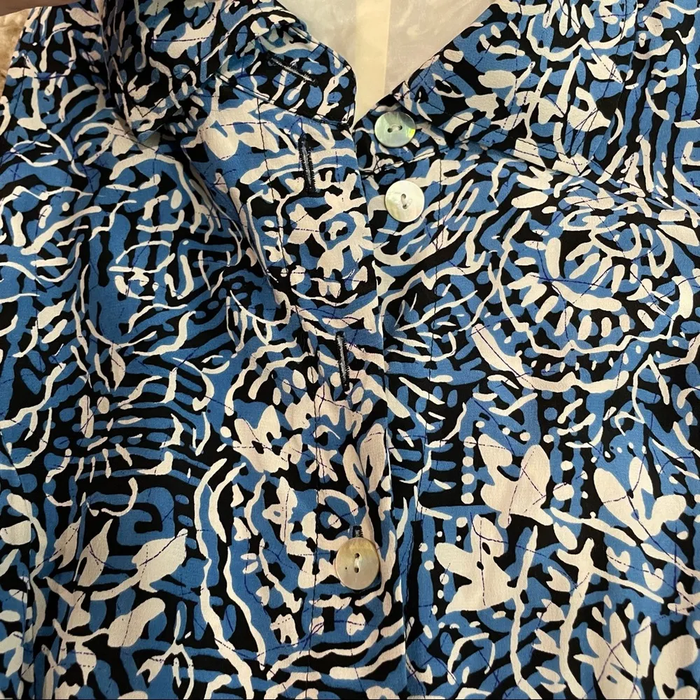 Vtg Maggy London 100% Silk Maxi Dress Button Front Sleeveless Sz 4 - Image 15