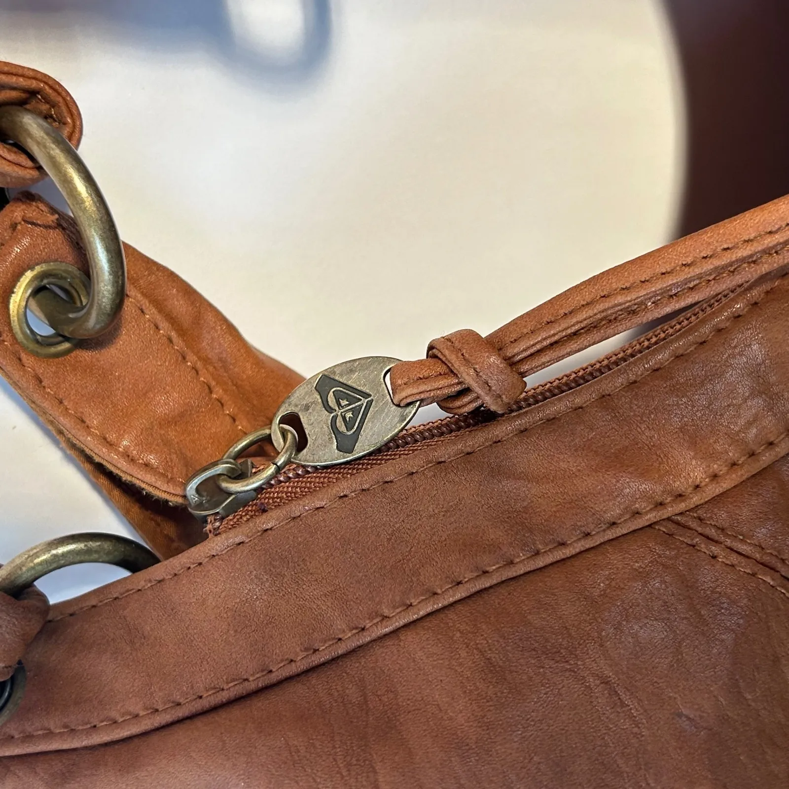 Roxy Brown Faux Leather Hobo Shoulder Bag Purse - Image 7