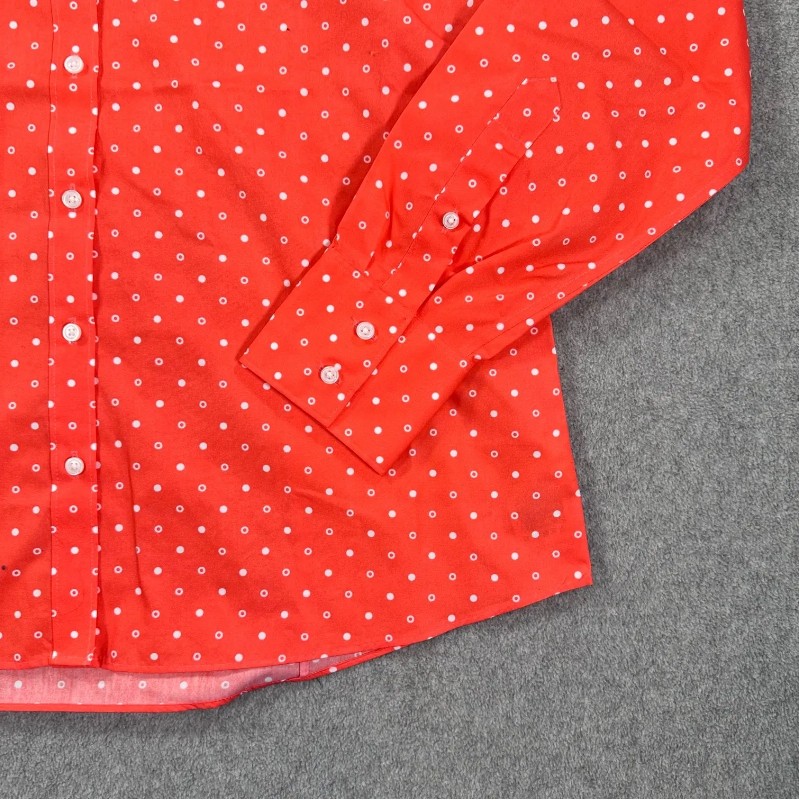 Lands' End No Iron Supima Button Down Shirt Women's 12 Watermelon Sorbet Print Pink - Image 2