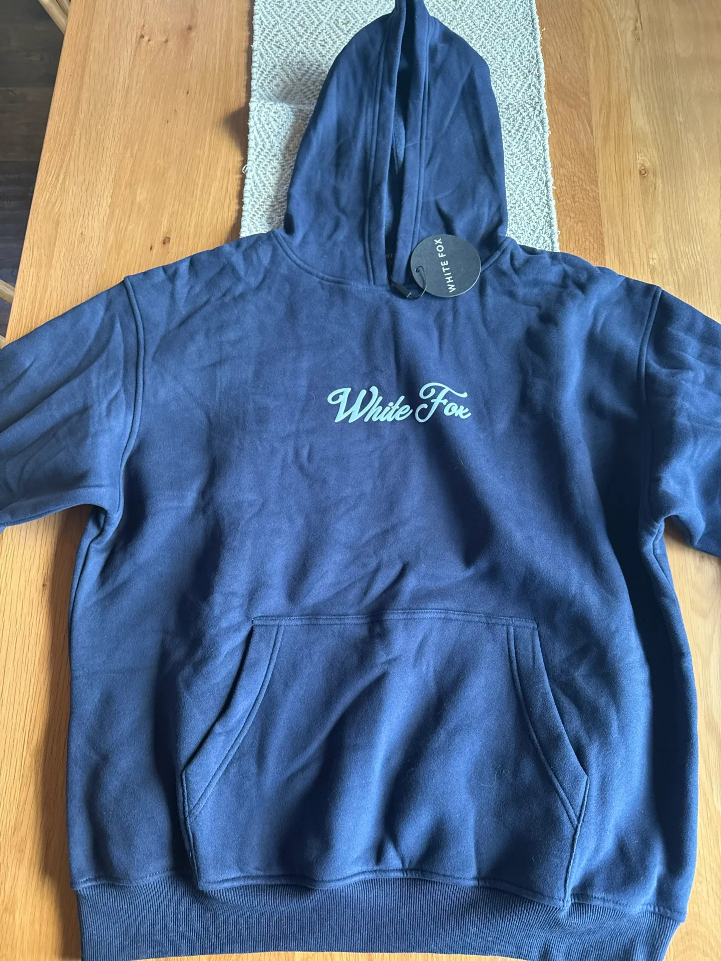 White Fox hoodie L/XL NWT Navy Blue Size L - Image 2